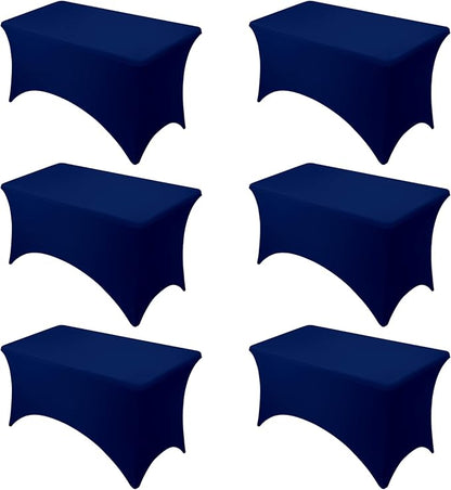 6-Pack Premium Navy Blue Spandex Tablecloths by DailySet