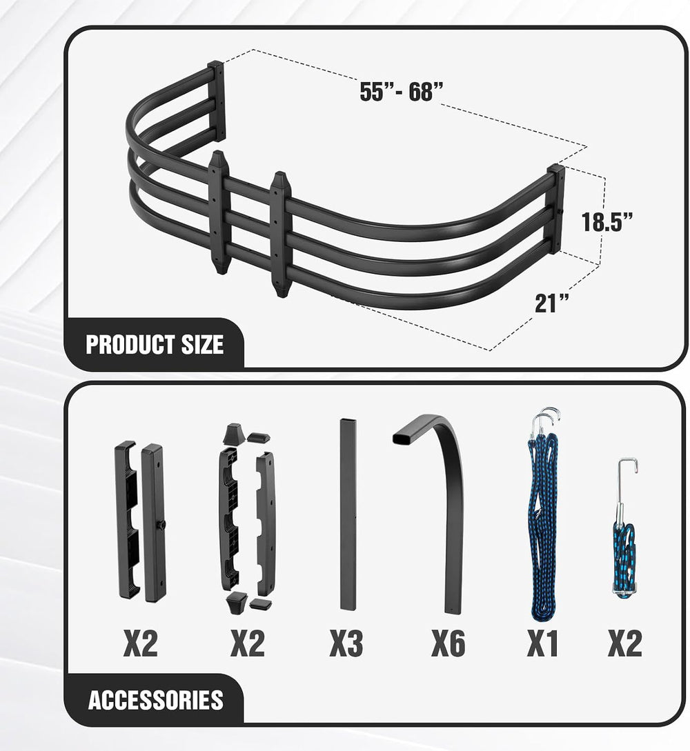 YZONA Truck Bed Extender, Aluminum Tailgate Extender, 55"-68" Adjus...
