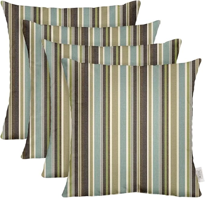 RSH DECOR: Sunbrella Square Throw Pillows Set of 4 | 20" x 20" | Water and by RSHDECOR