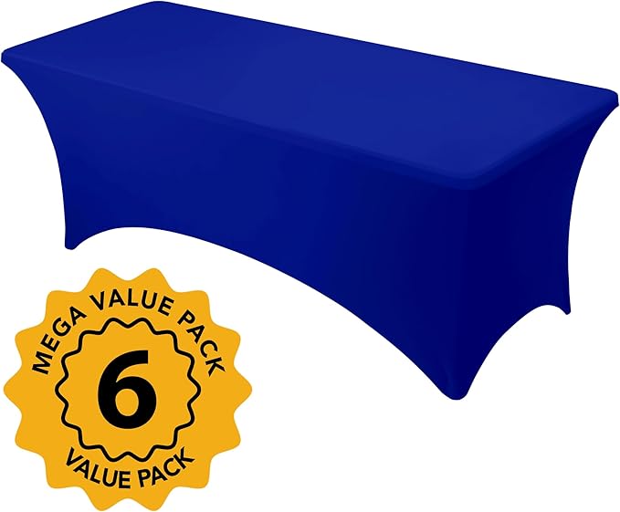 6-Pack Premium Royal Blue Spandex Tablecloths - Image 2