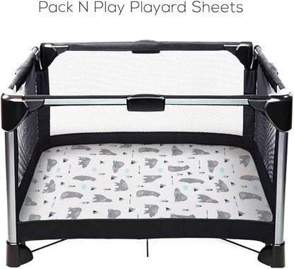 Pack n Play Sheets, BROLEX 2 Pack Mini Crib Sheets, Stretchy Portable Fitted - Image 4