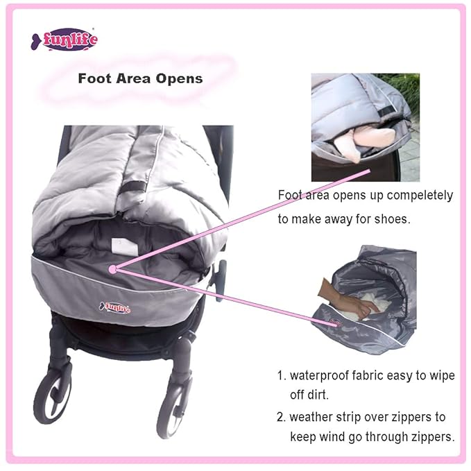 Anti-Kick Winter Stroller Blanket, Warm Cuddly Weather Resistant Baby Footmuff - Image 3