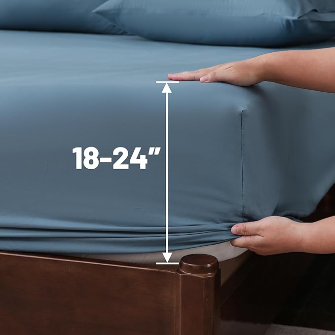 Extra Deep Pocket Queen Sheets 18-24 Inch 100% Egyptian Cotton 1000 Thread - Image 5