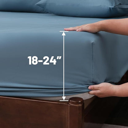 Extra Deep Pocket Queen Sheets 18-24 Inch 100% Egyptian Cotton 1000 Thread - Image 5