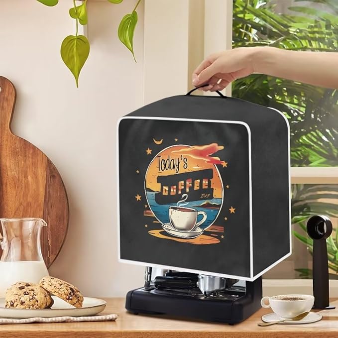 Mumeson Coffee Cup Print Coffee Maker Cover, Blender Dust Cover Juice Machine - Image 4
