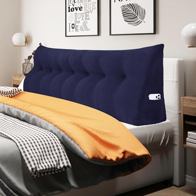 WOWMAX Headboard Wedge Pillow King Triangular Headboard Pillow Bed Wedge Pillow by WOWMAX