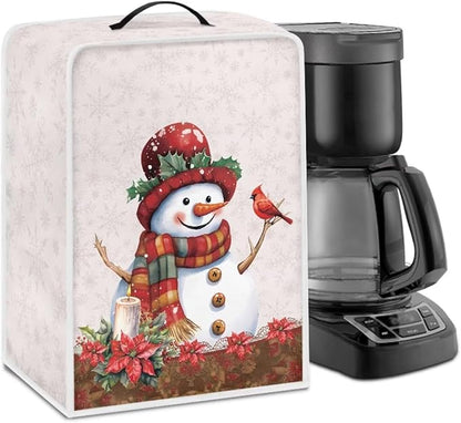 Christmas Coffee Maker Cover, Cute Snowman Cardinal Coffee Dust Protector by Unknown