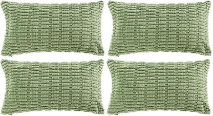 Fancy Homi 4 Packs Sage Green Decorative Throw Pillow Covers 16x24 Inch by Fancy+Homi