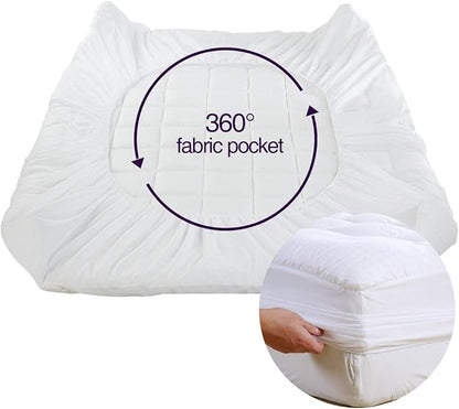 EASELAND Full XL Mattress Pad Pillow Top Mattress Cover Quilted Fitted Mattress - Image 5