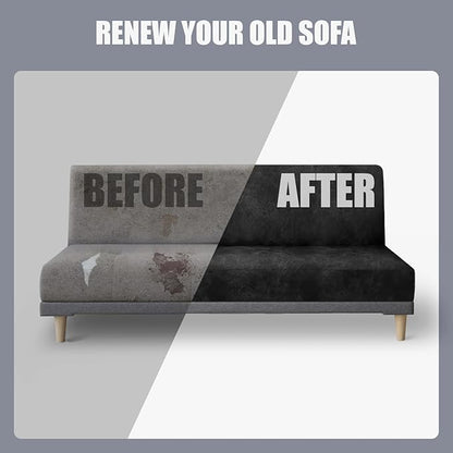 molasofa Leather Like Stretch Futon Slipcover Armless Futon Bed Sofa Cover - Image 6