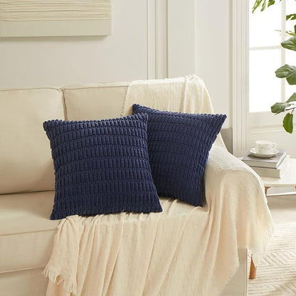Fancy Homi 4 Packs Navy Blue Decorative Throw Pillow Covers 16x16 Inch - Image 6
