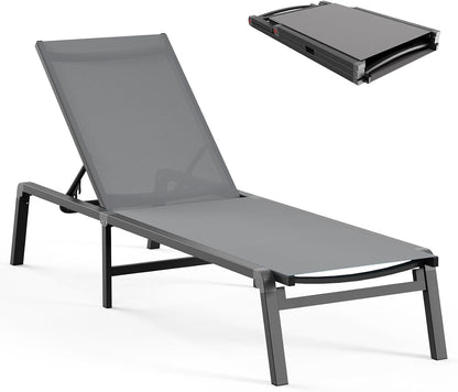 ciokea aluminum chaise lounge ourdoor - foldable &, main product view