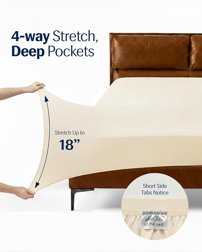 REST® Evercool®+ Starter Sheet Set, Snow Ivory, Breathable Bed Sheets - Image 7