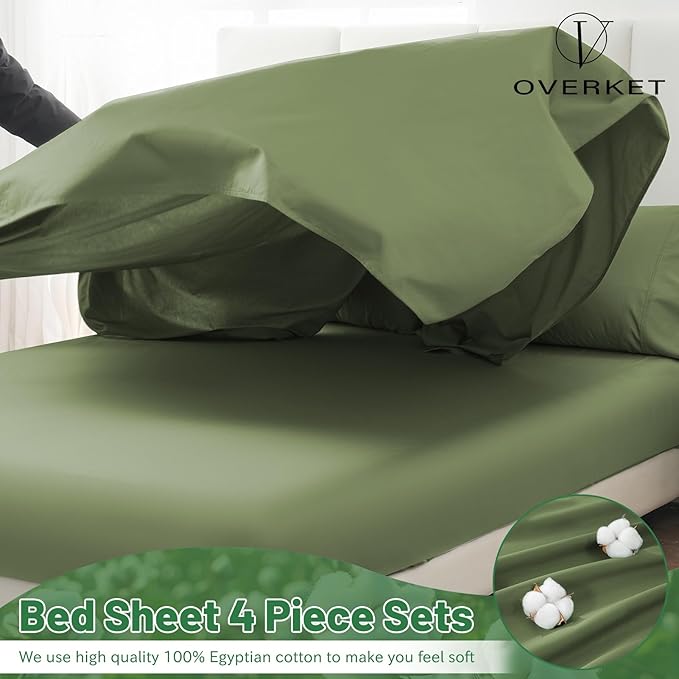 100% Egyptian Cotton Sheets King Size 1000 Thread Count Sateen Weave Soft - Image 3