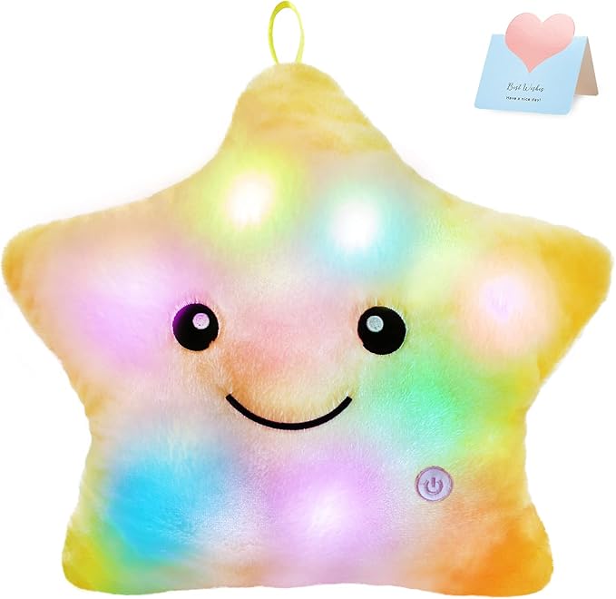 WEWILL 13'' Creative Twinkle Star Glowing LED Night Light Plush Pillows Stuffed by WEWILL