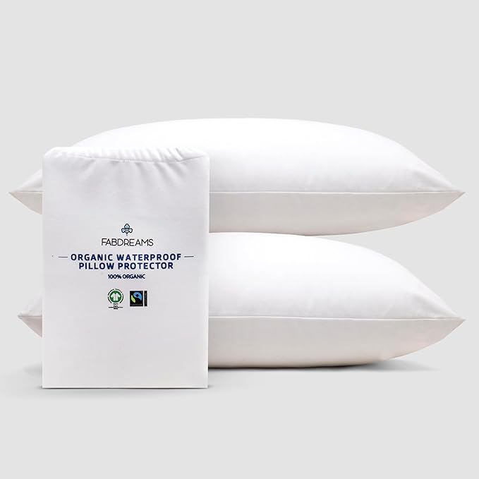 FABDREAMS Organic Waterproof Pillow Protector Set King Size | Pillow Cover Set by Fabdreams