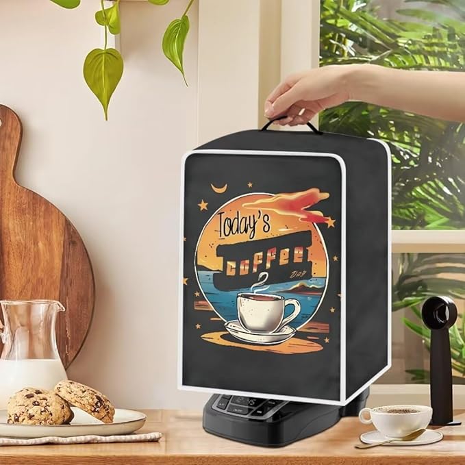 Mumeson Coffee Cup Print Coffee Maker Cover, Blender Dust Cover Juice Machine - Image 4