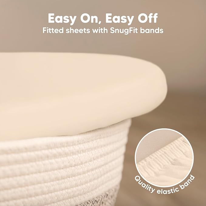 2-Pack Baby Bassinet Sheets Girl, Boy - Image 5