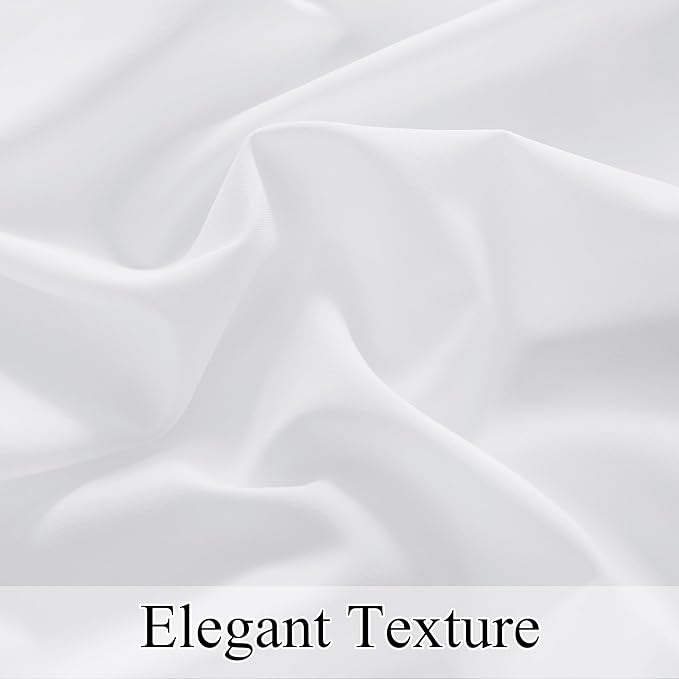 NICETOWN Pure White 4 Panels Privacy Sheer Curtains 52 x 96 Inches Long - Image 4