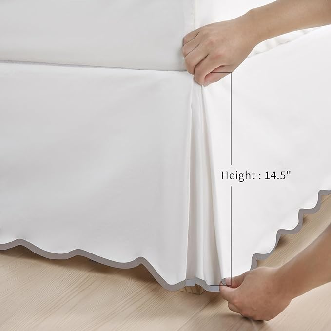 HIG Off White Chic Queen Bed Skirt - Image 6
