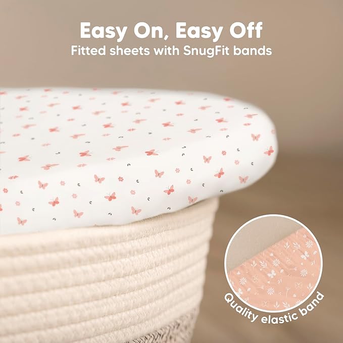 2-Pack Baby Bassinet Sheets Girl, Boy - Image 5