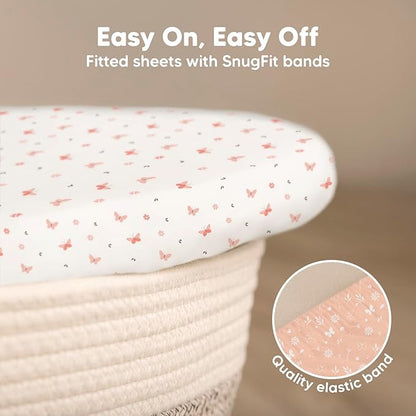 2-Pack Baby Bassinet Sheets Girl, Boy - Image 5