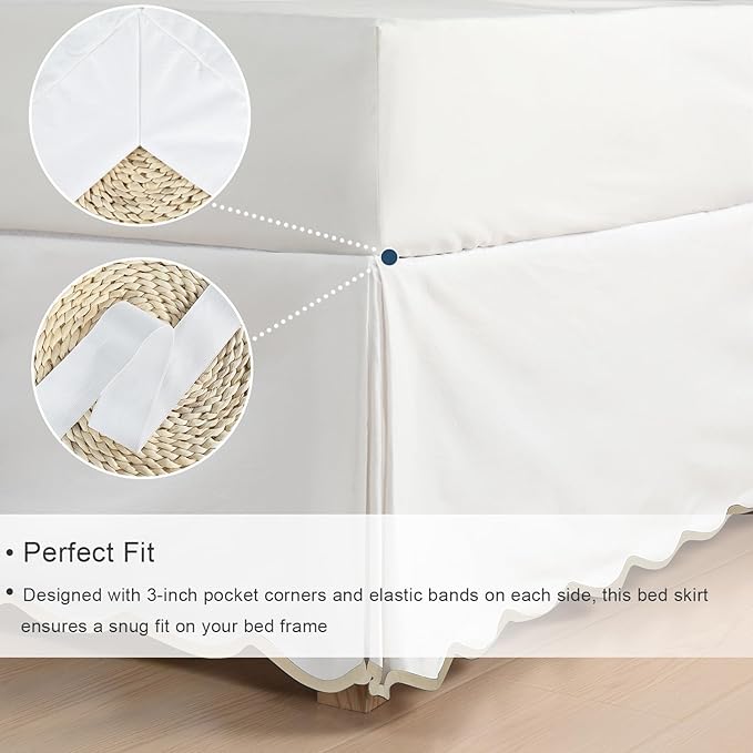HIG Off-White Chic Full Bed Skirt - Image 5