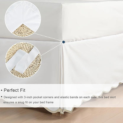 HIG Off-White Chic Twin XL Bed Skirt - Image 5