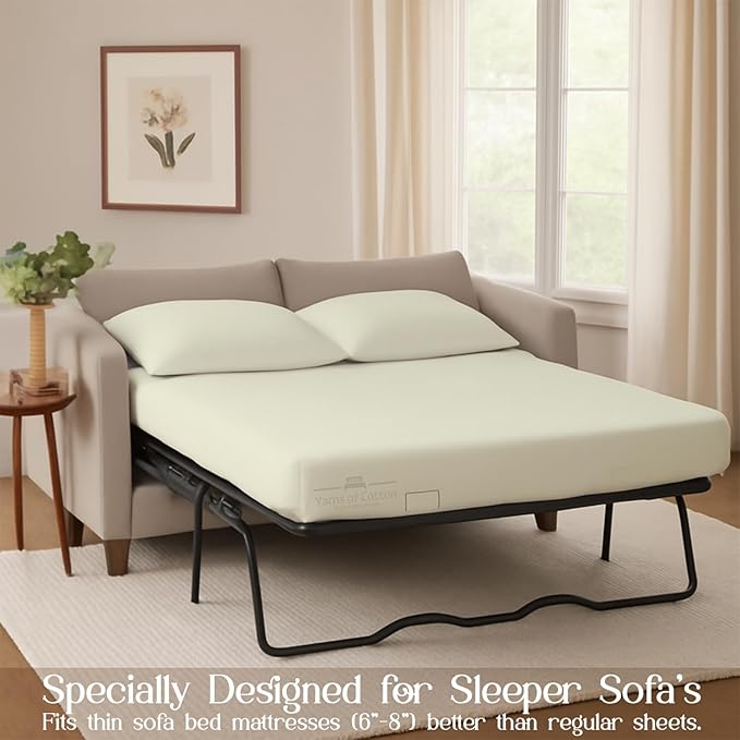 Sleeper Sofa 4 Piece Bed Sheet Set Premium Quality 100% Cotton 500 Thread Count - Image 3