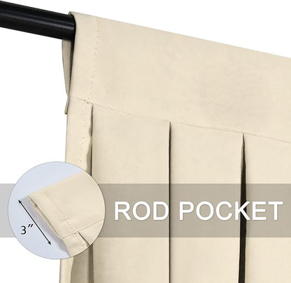 Valances for Windows Beige Window Valance for Living Room Rod Pocket Blackout - Image 6