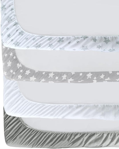 Crib Sheets for Boys or Girls 4 Pack, Fitted Crib Sheet for Standard Size Crib - Image 7