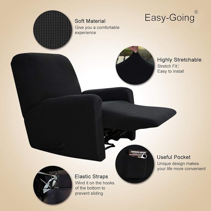 Easy-Going Recliner Stretch Sofa Slipcover Sofa Cover 4-Pieces Furniture - Image 3