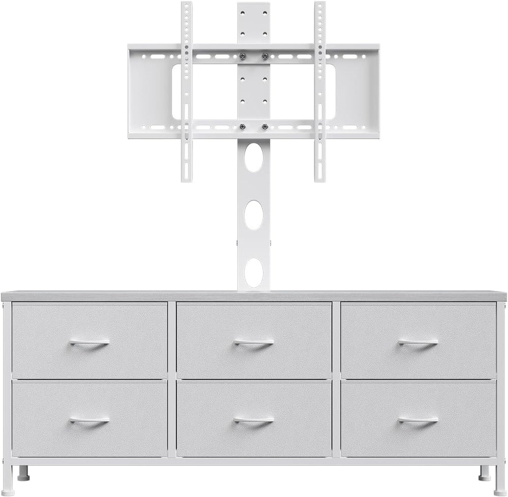 TV Stand with Mount, Fabric Dresser with 6 Drawers for 32/45/55/60/65/75 inch...