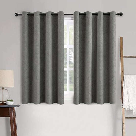 MIULEE Linen Texture Curtains for Bedroom Solid 100% Blackout Thermal Insulated by MIULEE