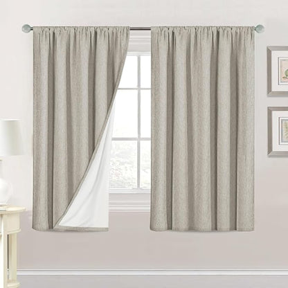 H.VERSAILTEX Linen Look 100% Blackout Curtains 54 Inches Long by HVERSAILTEX