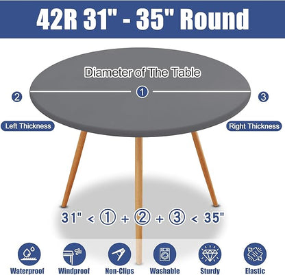 Round Spandex Tablecloth, Elastic Fitted Waterproof Tablecloths - Image 8