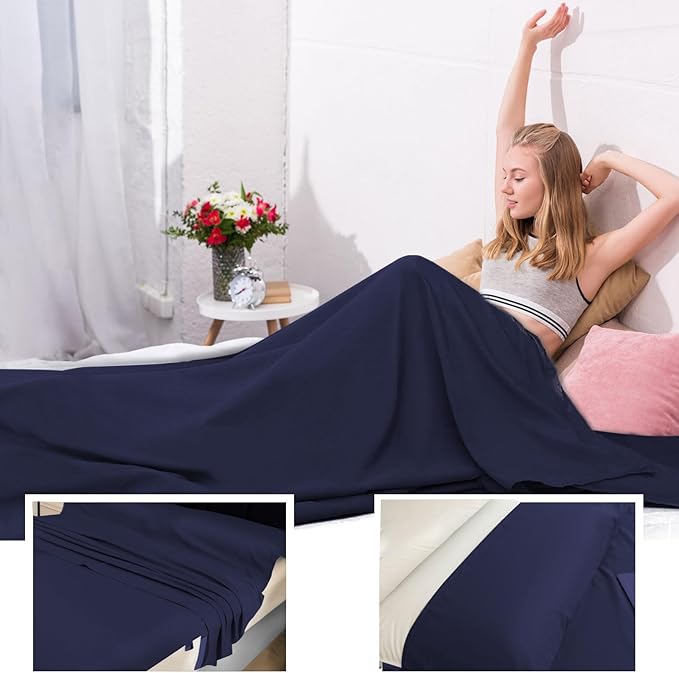 Sleeping Bag Liner, Travel Sheet & Adult Sleep Sack, Camping Sheets Travel - Image 5