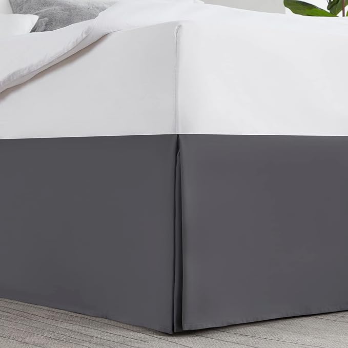 Nestl Dark Gray Bed Skirt Queen Size - Image 2