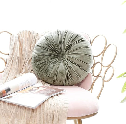S_SSOY Round Throw Pillow for Couch Pumpkin Velvet Decorative Small Floor - Image 2