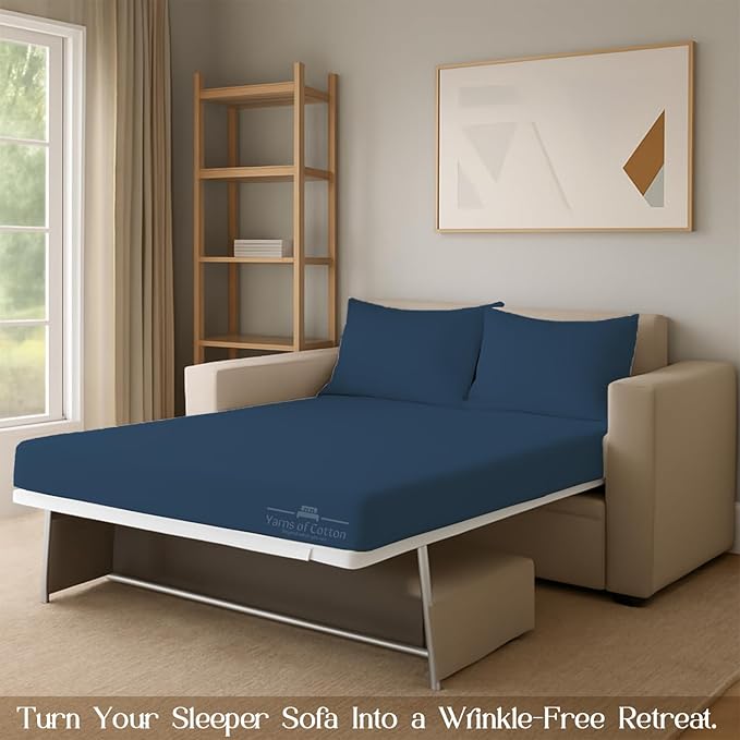 Sleeper Sofa 4 Piece Bed Sheet Set Premium Quality 100% Cotton 500 Thread Count - Image 7