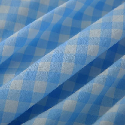 2 Pack Vintage Sky Blue Plaid Ruffle Throw Pillow Covers, Washed Cotton - Image 6