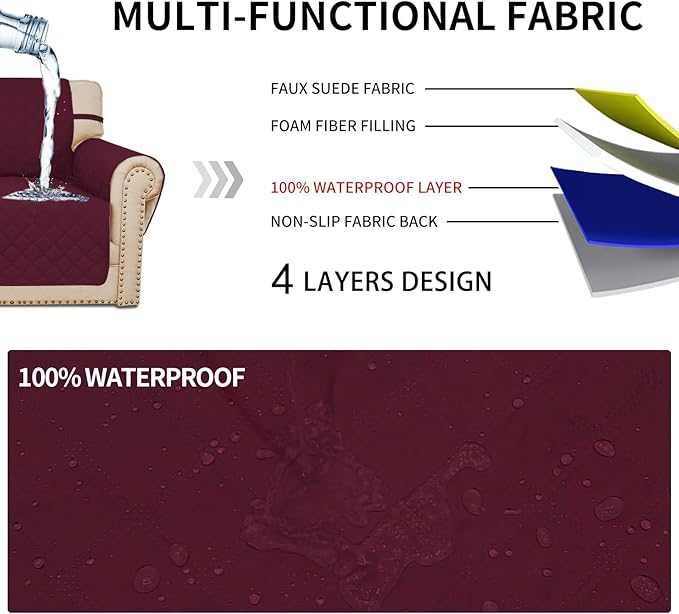 Easy-Going Waterproof Oversized Loveseat Covers Leakproof Couch Cover - Image 3