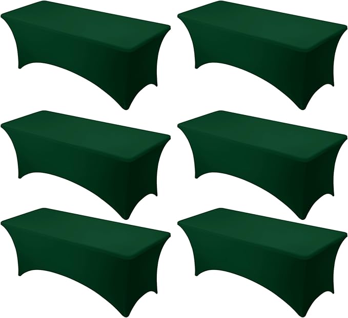 6-Pack Premium Hunter Green Spandex Tablecloths by DailySet