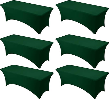 6-Pack Premium Hunter Green Spandex Tablecloths by DailySet