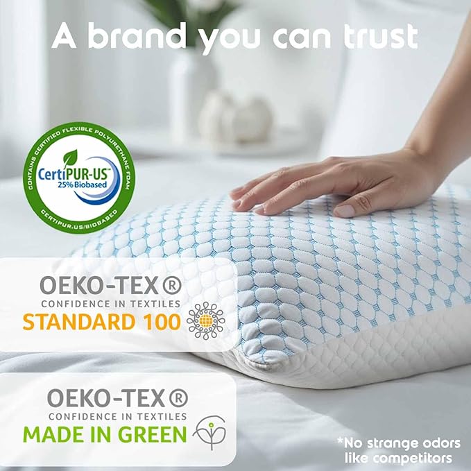 Nestl Cooling Kids Pillow for Sleeping 1 Pack, Luxury Shredded Memory Foam - Image 7
