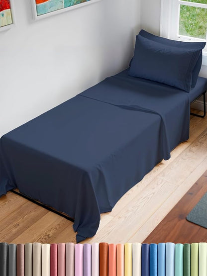 Cot Sheet Set 33” x 75” – 4 Piece Cot Size Twin Mattress Sheets – Ideal by CGKUnlimited