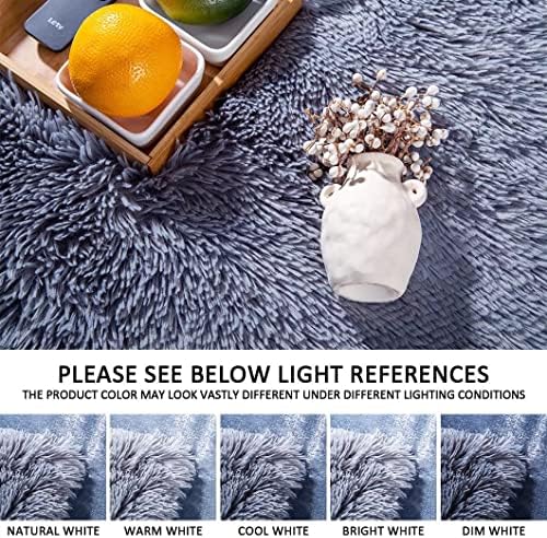 yusoki grey queen faux fur blanket,2 layers,queen90" x on a desk or shelf