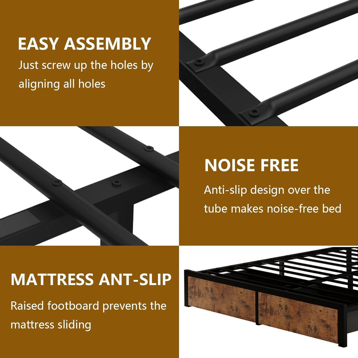 farmhouse full bed frame with storage bookcase headboard on a desk or shelf