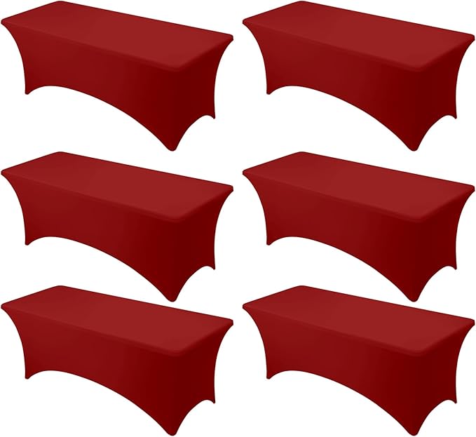 6-Pack Premium Red Spandex Tablecloths by DailySet