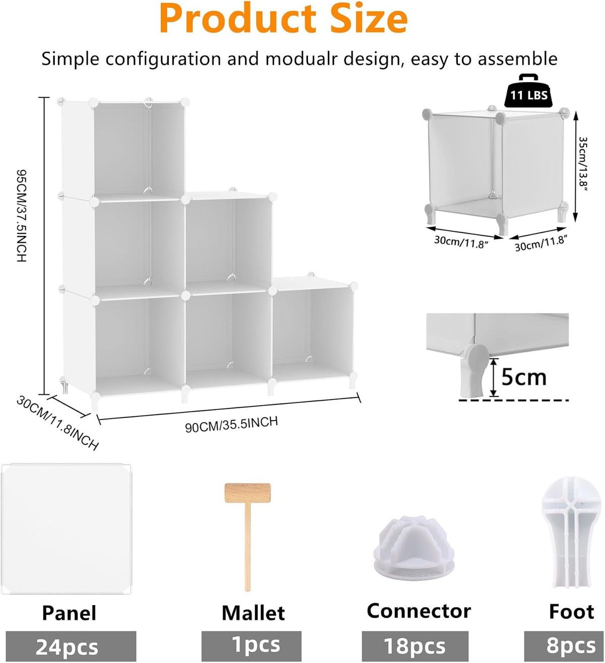 awtatos closet organizers and storage, 6 cube storage, close-up detail